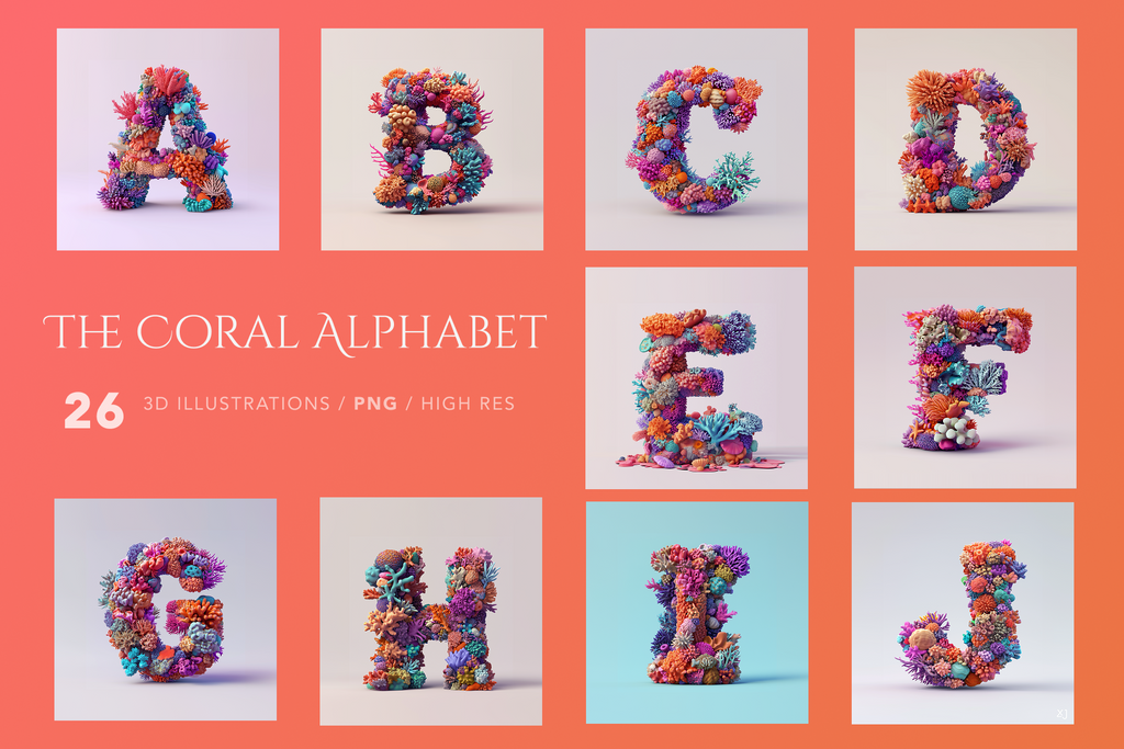Coral Alphabet