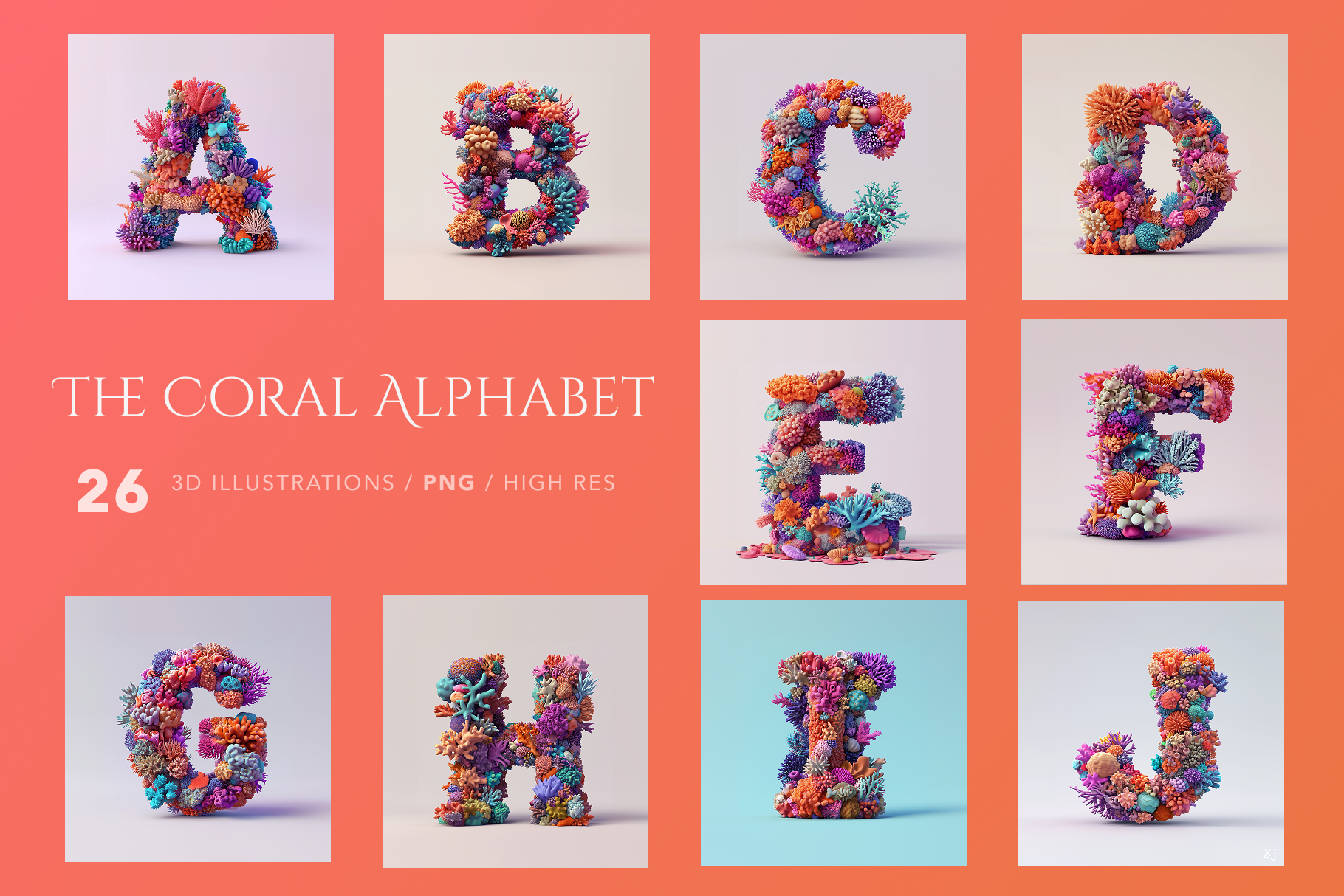 Coral Alphabet