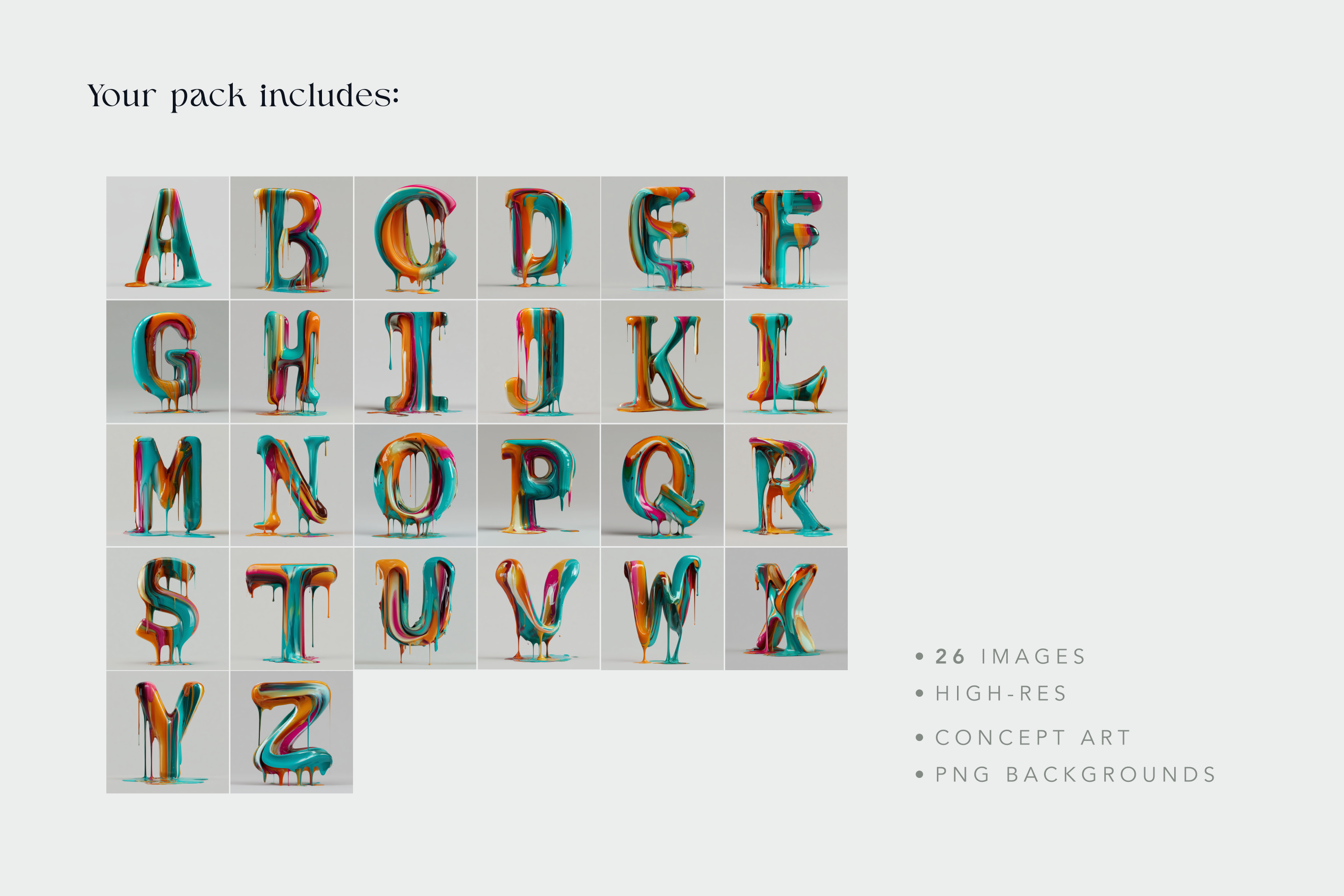The Dripping Paint Alphabet