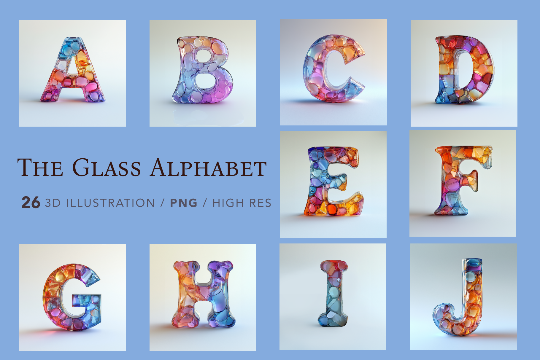 glass alphabet