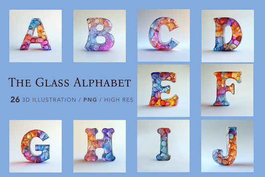 glass alphabet