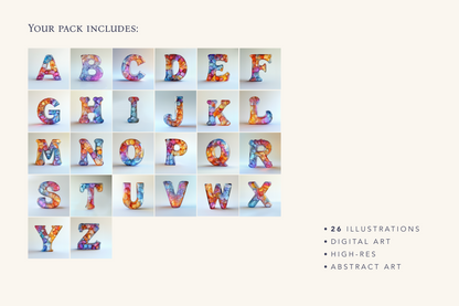 glass alphabet