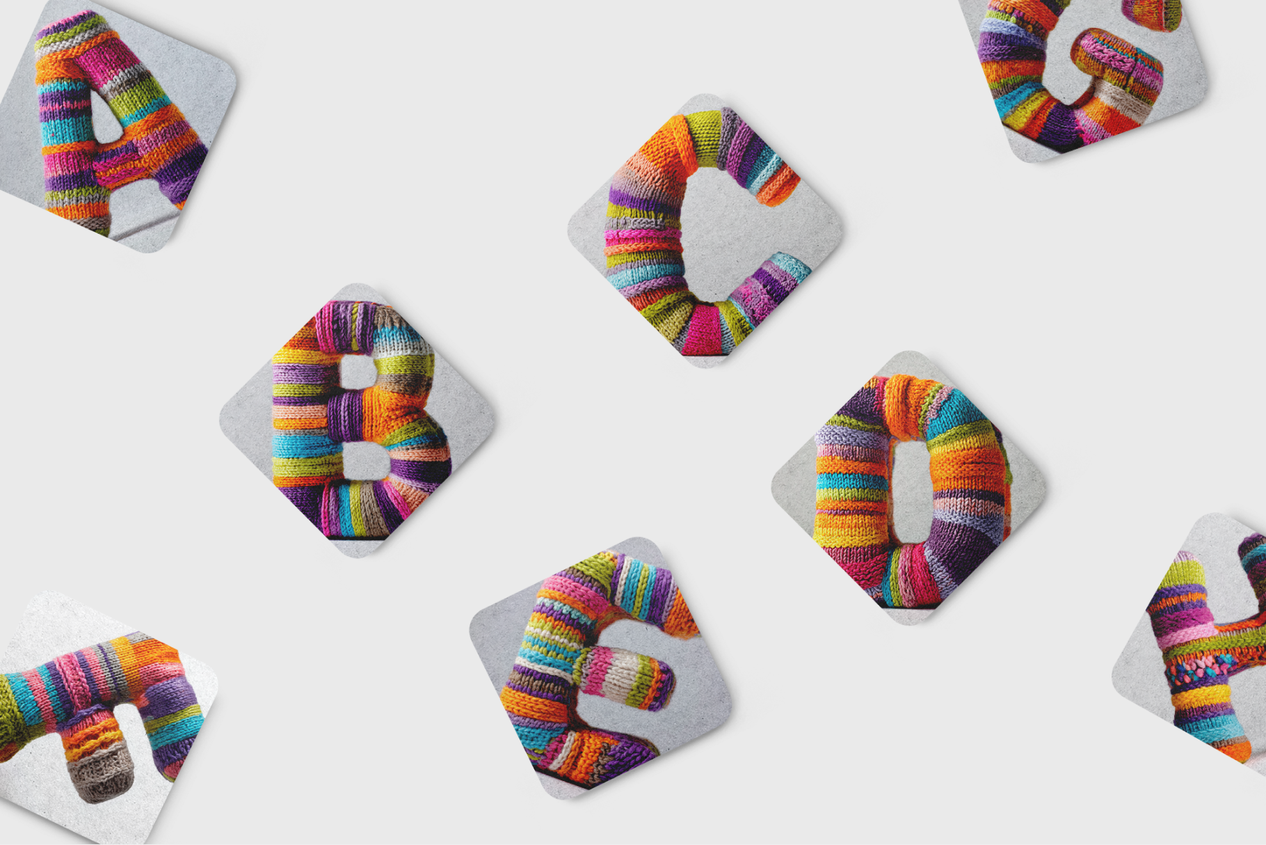 Colorful scrunchies on a white background