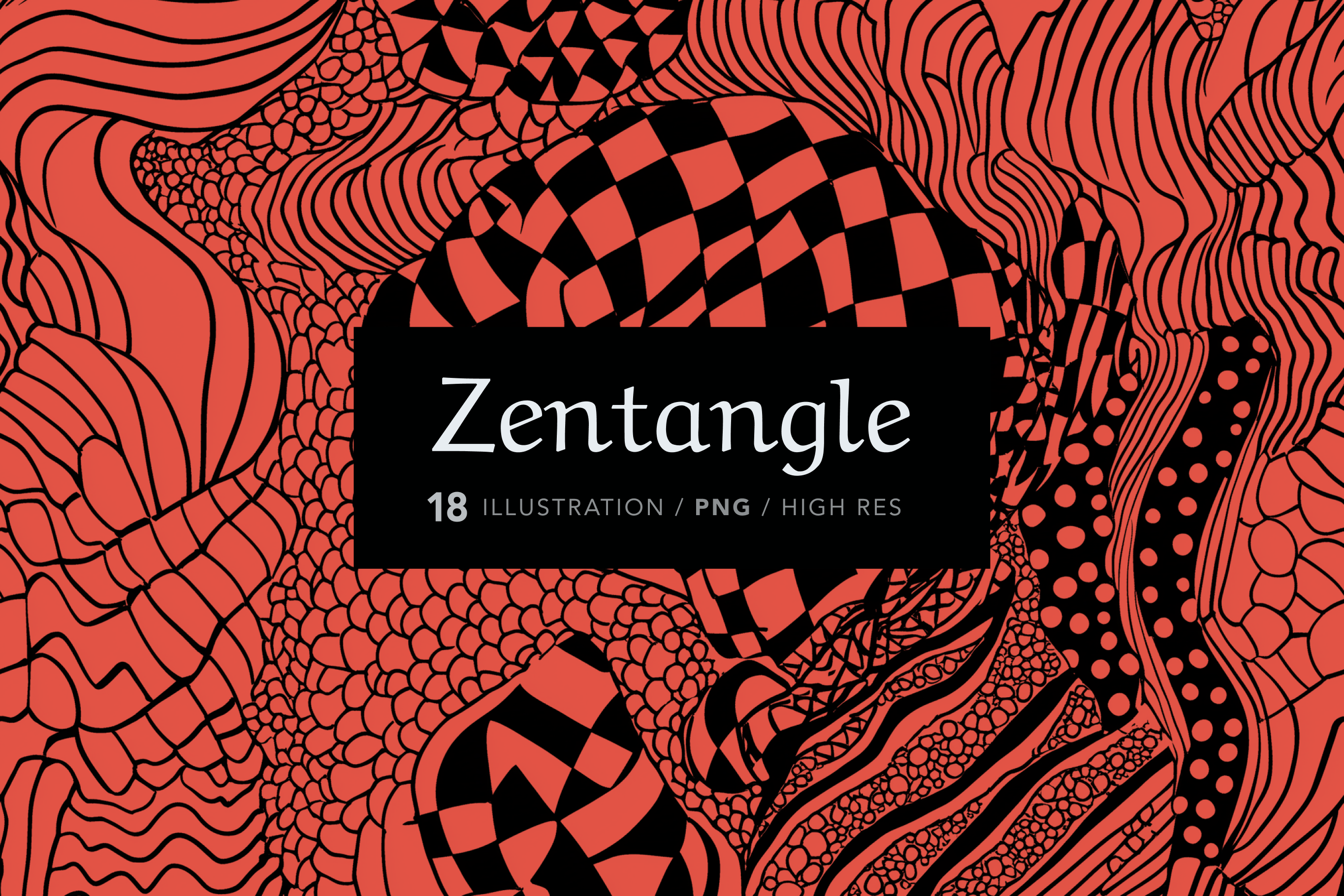 A collection of Zentangle style stock images featuring intricate hand-drawn patterns.