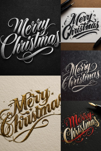 Merry Christmas Lettering - Stock Images