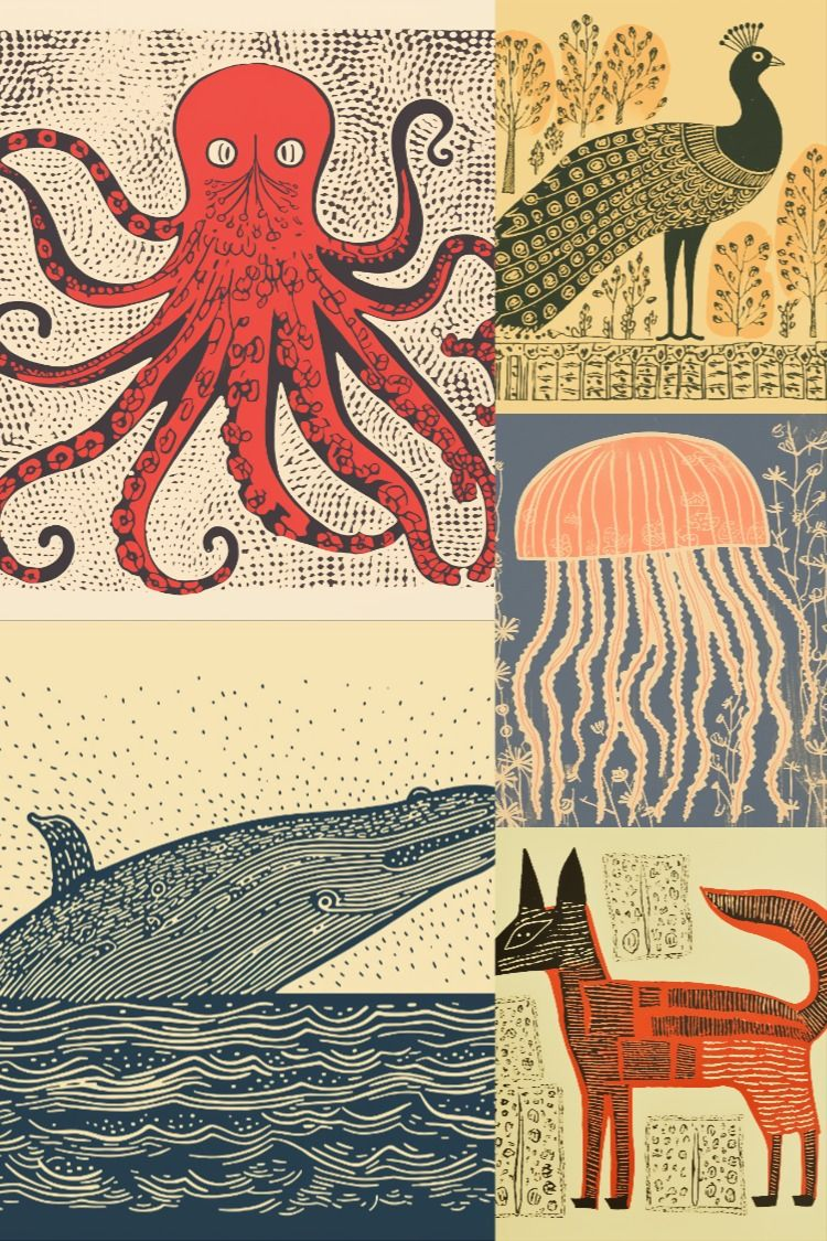 Stamped Animals - Stock Images
