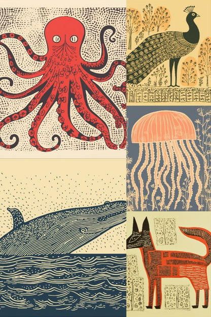Stamped Animals - Stock Images