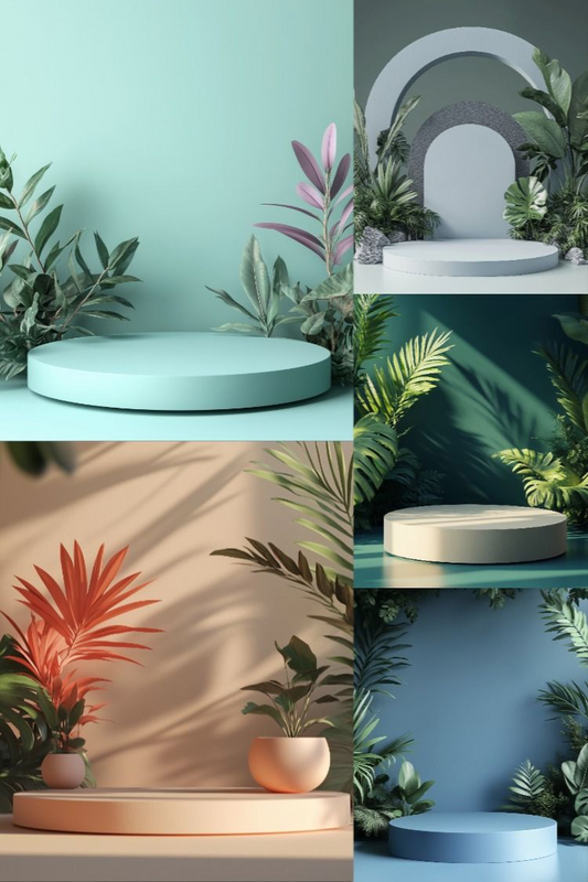 Foliage Podium Backgrounds - Stock Images