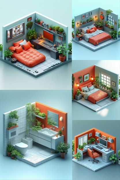 Isometric House Rooms