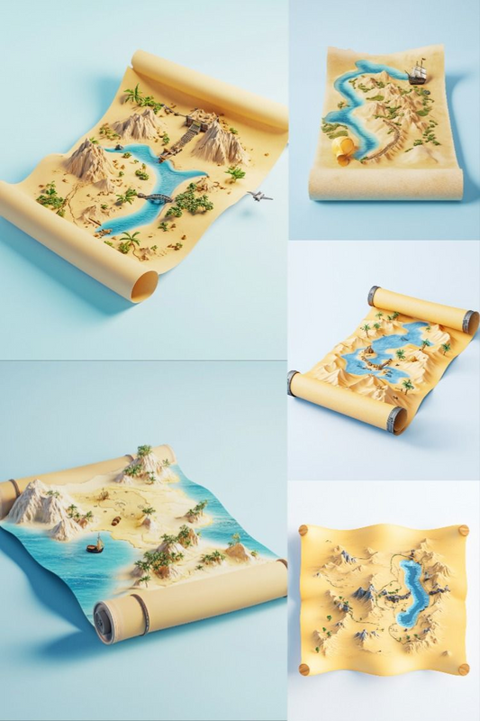 Treasure Maps - Stock Images