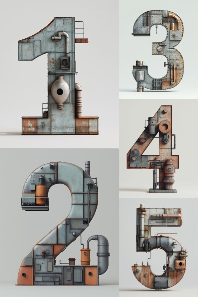 Industrial Numbers - Stock Images