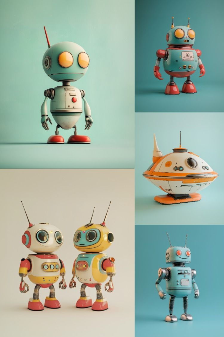 Retro Robots - Stock Images