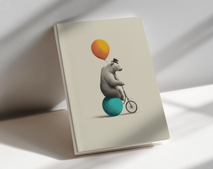 vintage circus bear journal notebook