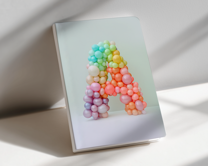 Balloon-style letter “A” cover design journal notebook