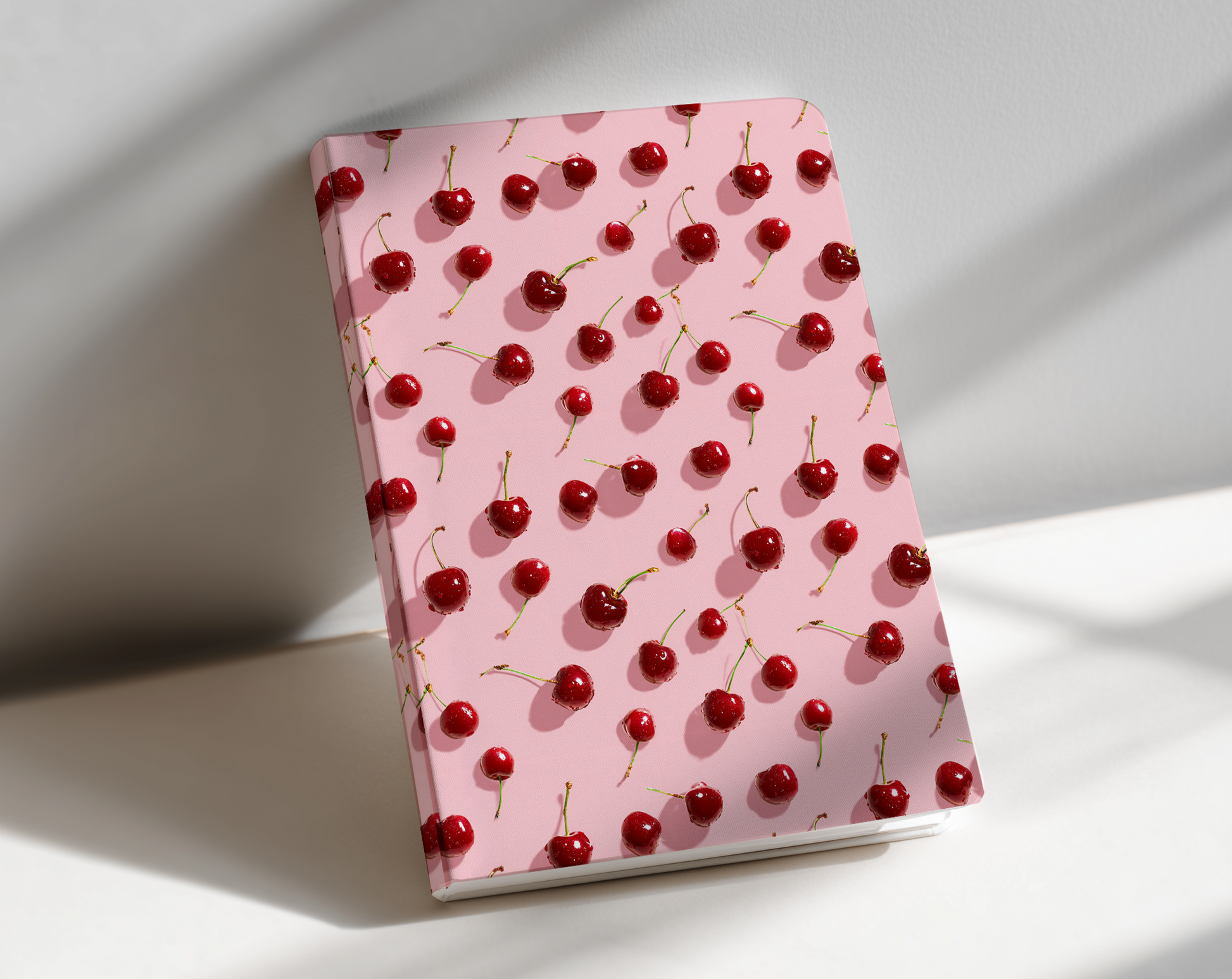 Cherry-inspired cover with a playful, modern aesthetic