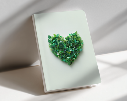 Green heart notebook journal