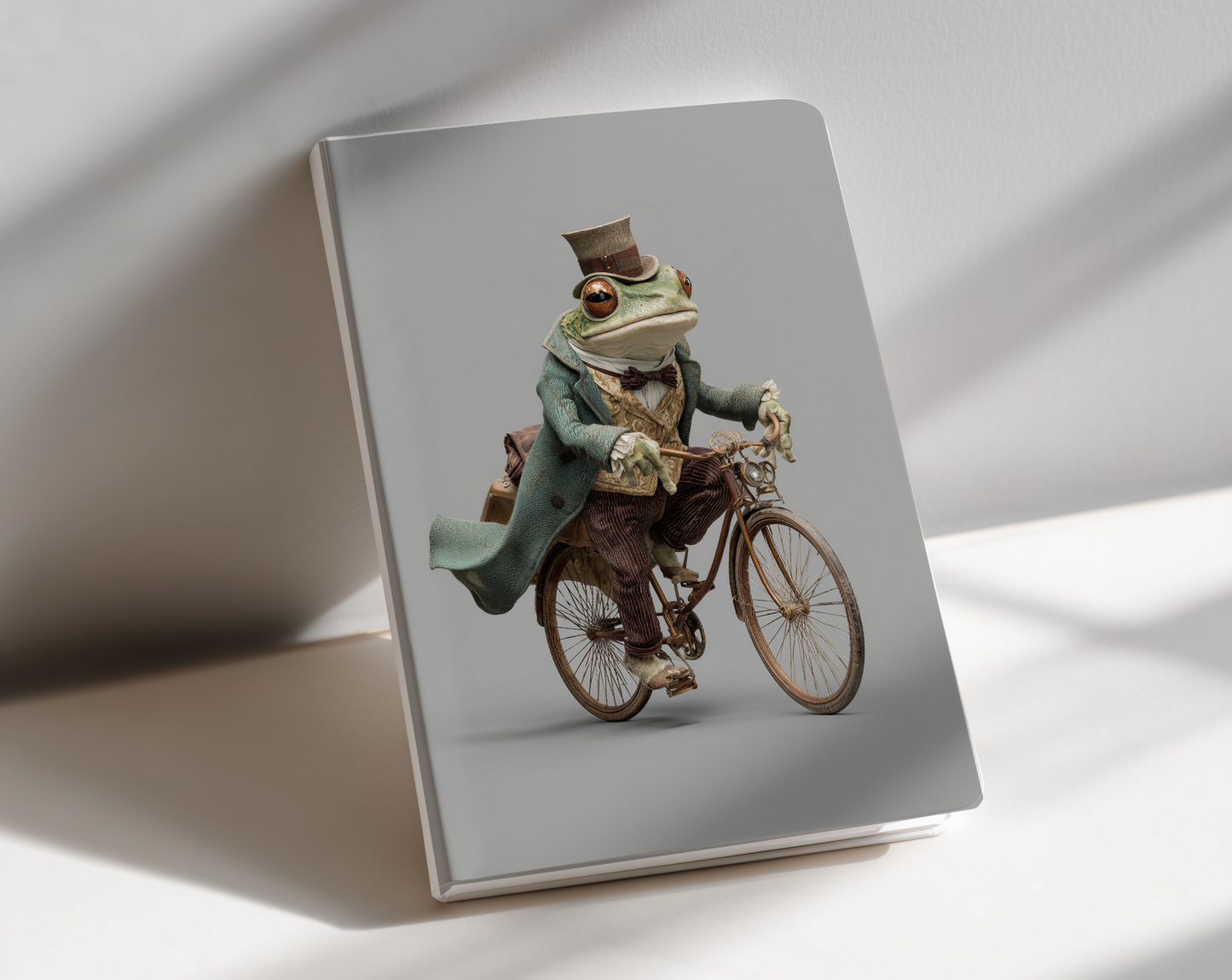 Frog riding a bicycle journal notebook