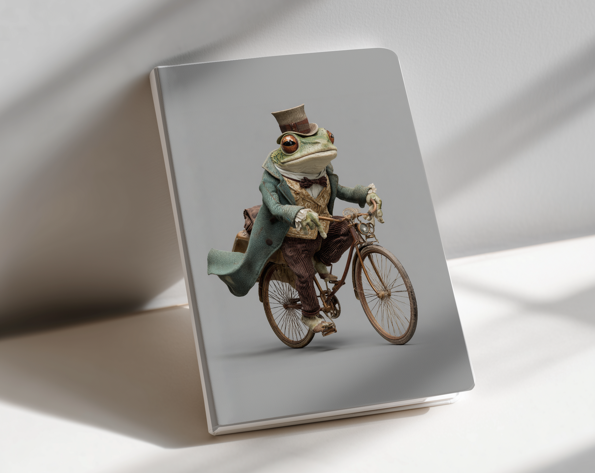 Frog riding a bicycle journal notebook