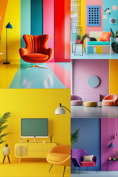 Pop Art Living Rooms - Stock Images