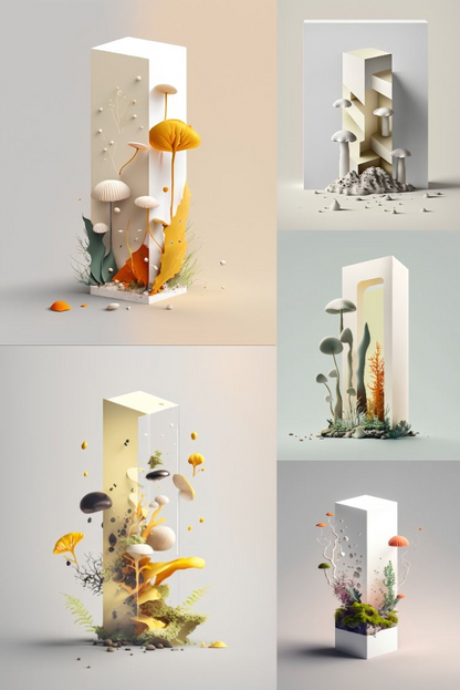 Terrarium Fungal Backgrounds - Stock Images