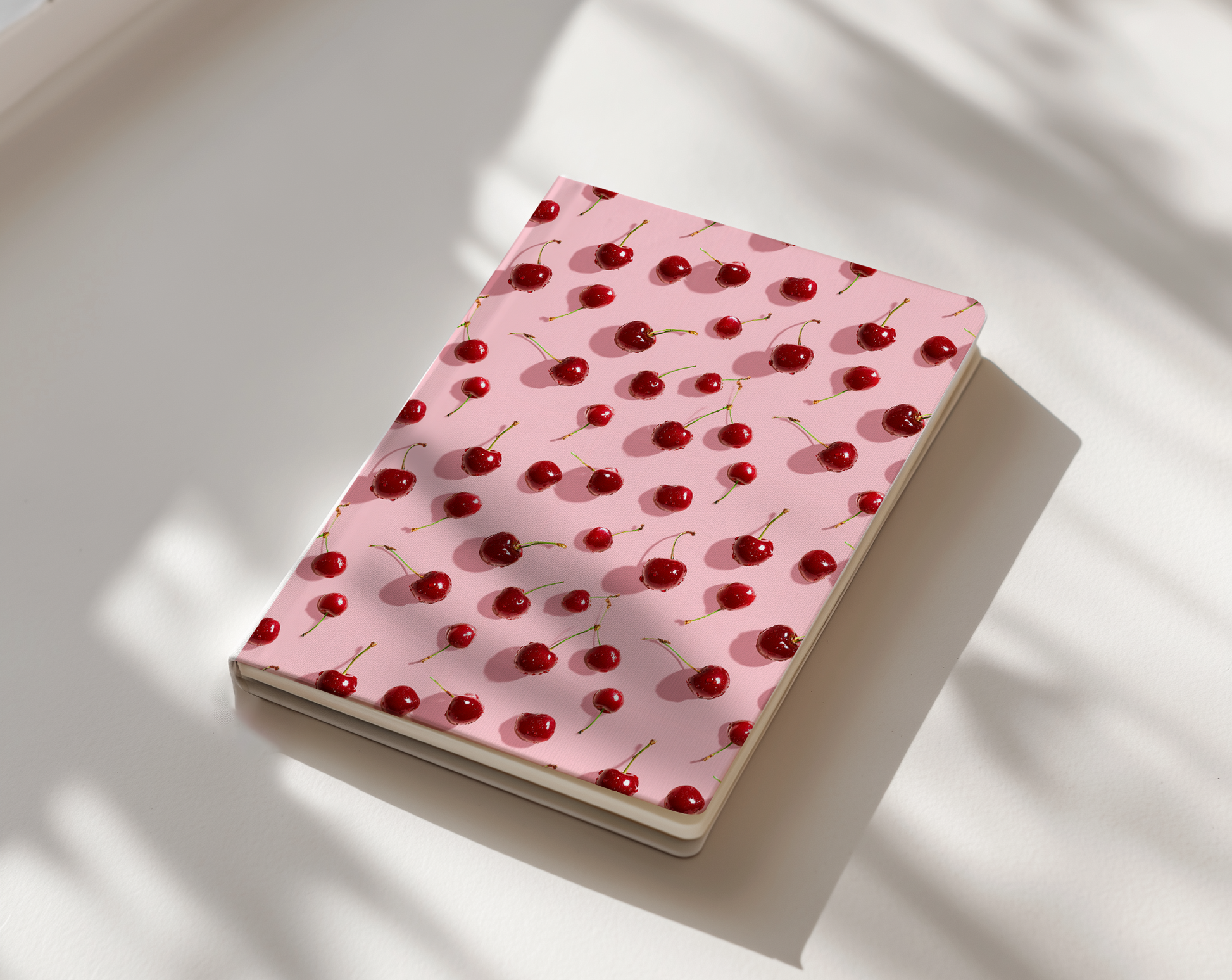 Cherry-inspired cover with a playful, modern aesthetic