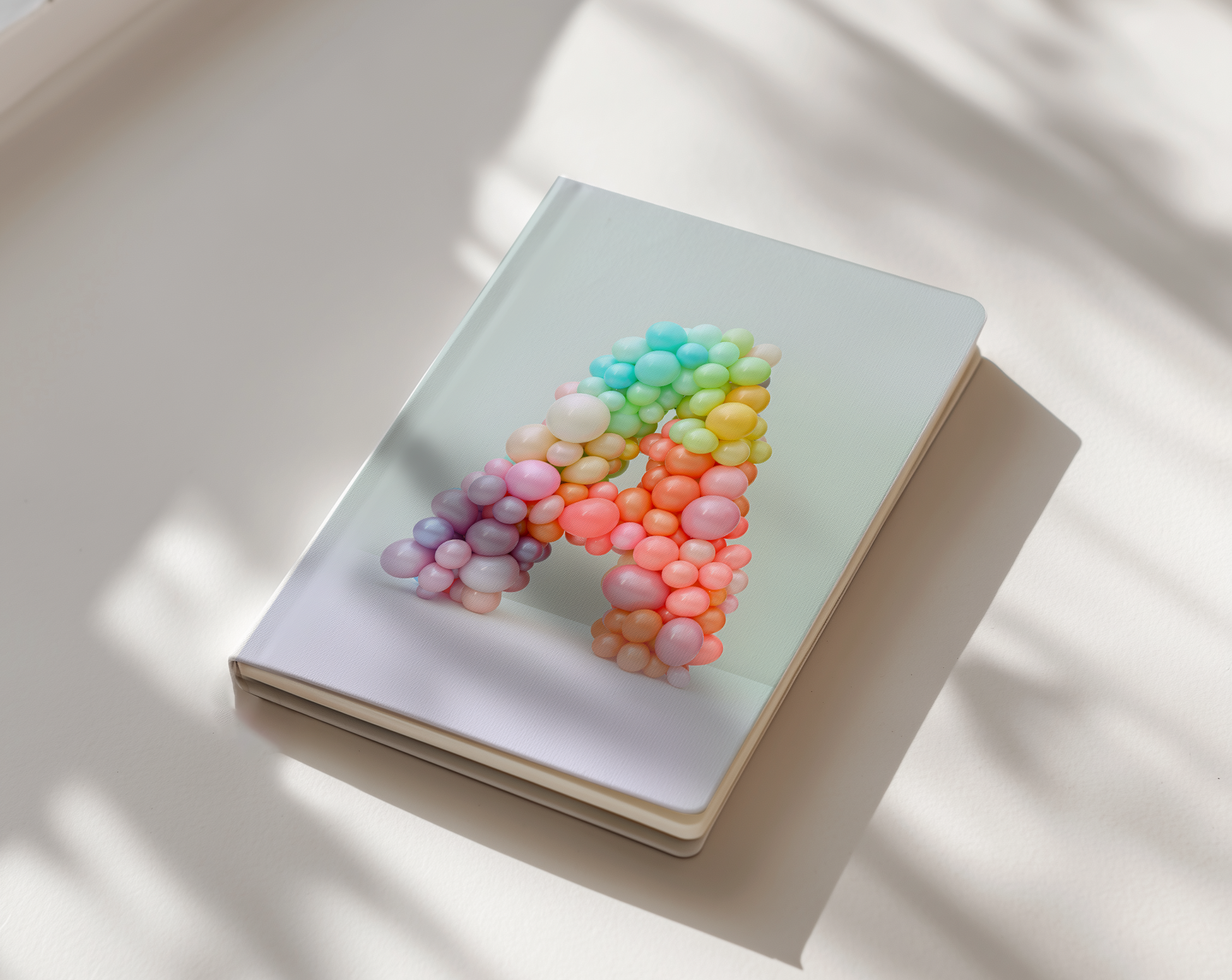 Balloon-style letter “A” cover design journal notebook