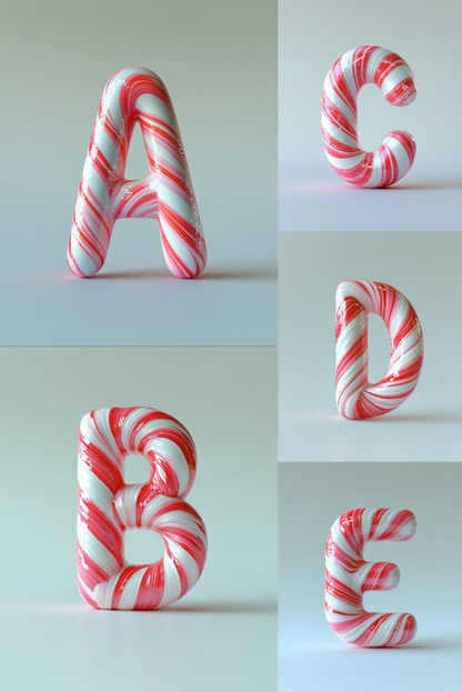 The Candy Cane Alphabet - Stock Images