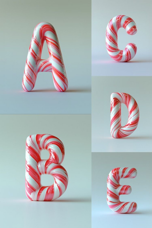 The Candy Cane Alphabet - Stock Images