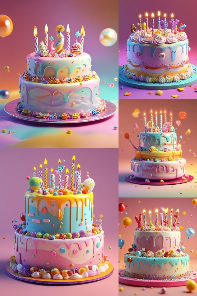 Birthday Cakes - Stock Images