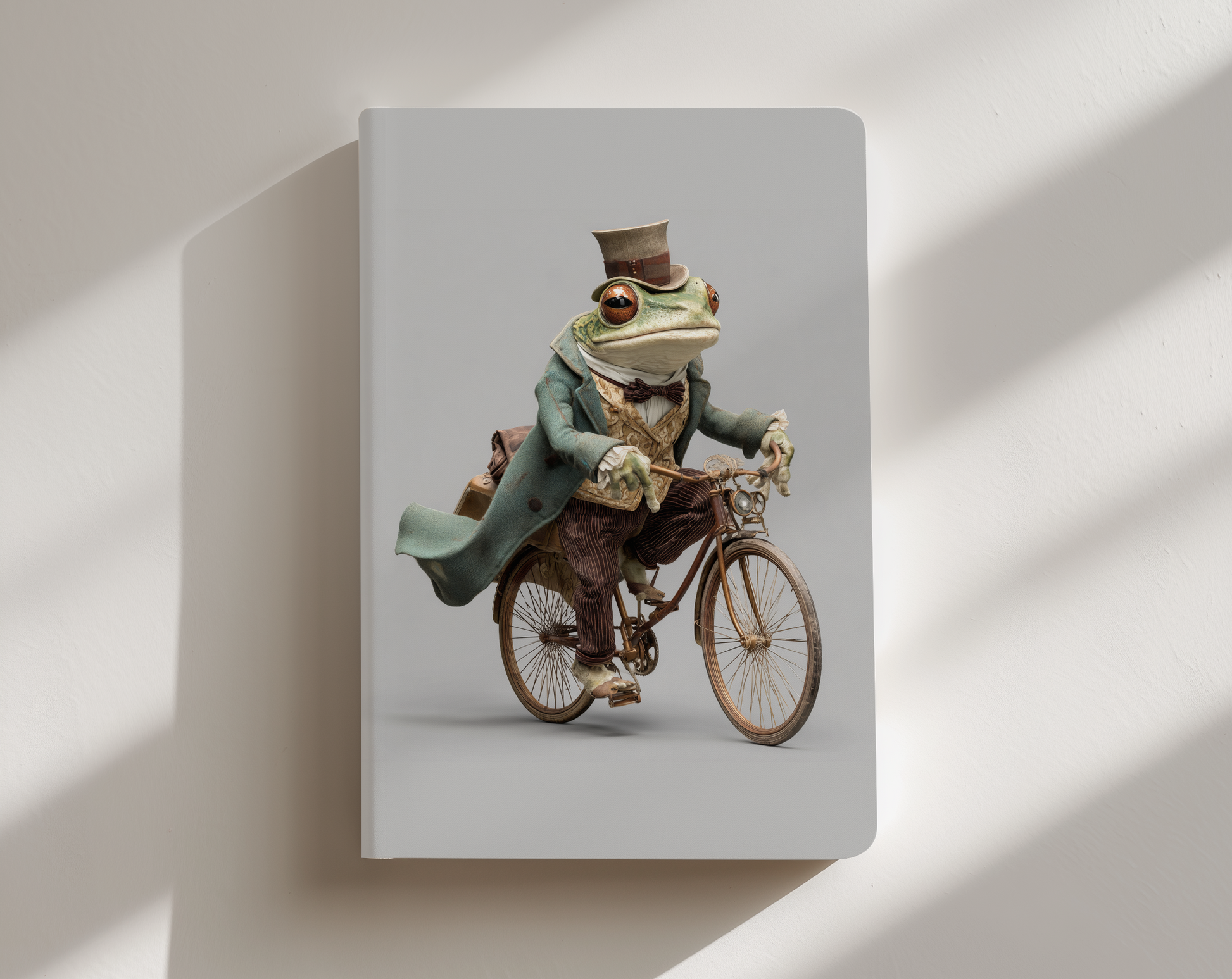 Frog riding a bicycle journal notebook