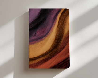 Notebook with a multicolored cover on a white background
