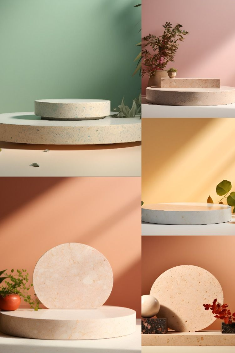 Natural Elegance Podium Backgrounds - Stock Images