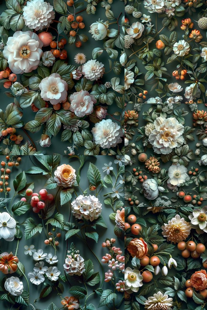 Botanical Elements Spring Patterns - Stock Images