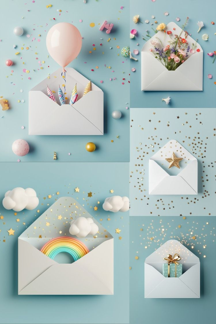 Envelopes of Celebration - Stock Images